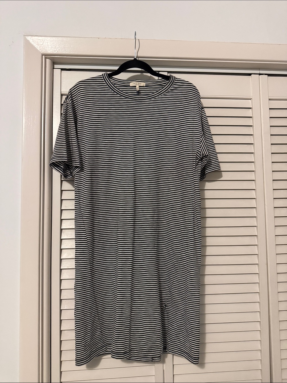 Rag & bone Striped Black and White T-Shirt Dress